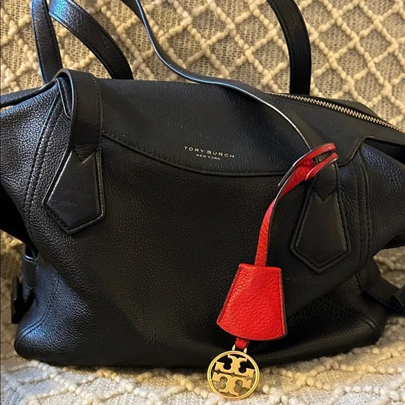 Tory Burch Black and Red Satchel - Picture 2 of 16